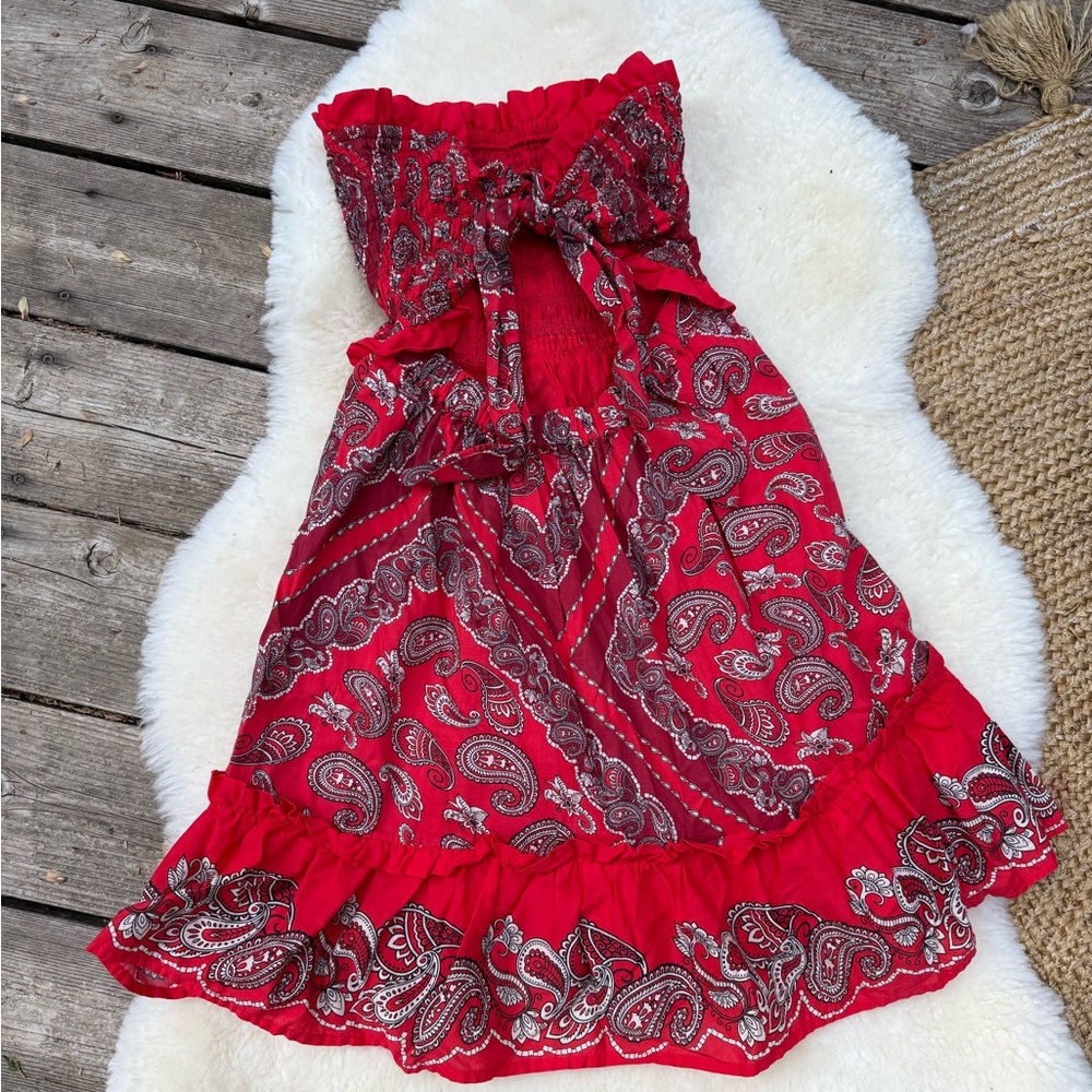 VENUS Red Paisley Dress